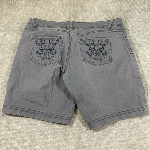 Lee Pants - Lee Modern Series Gray Shorts Womens Embroidered Pocket Casual Shorts